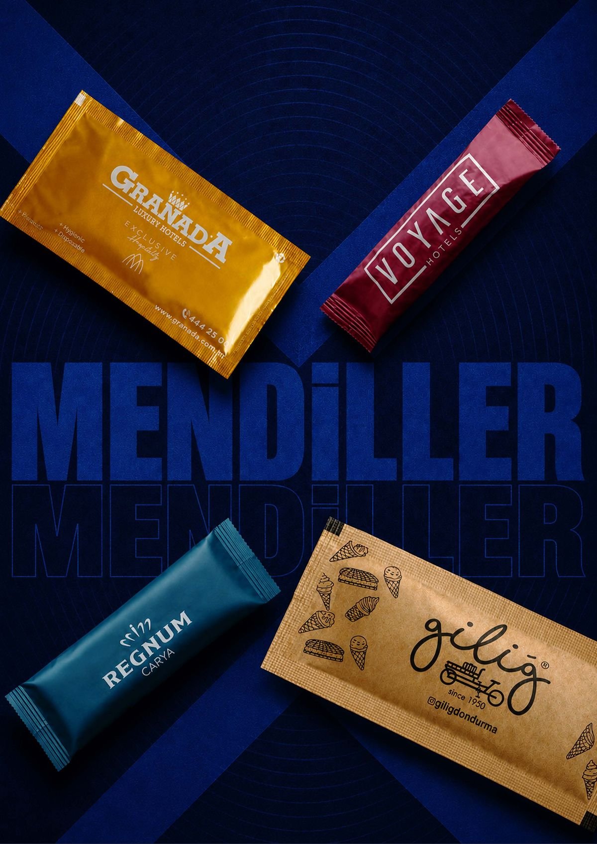 Otel markalarına özel ıslak mendiller