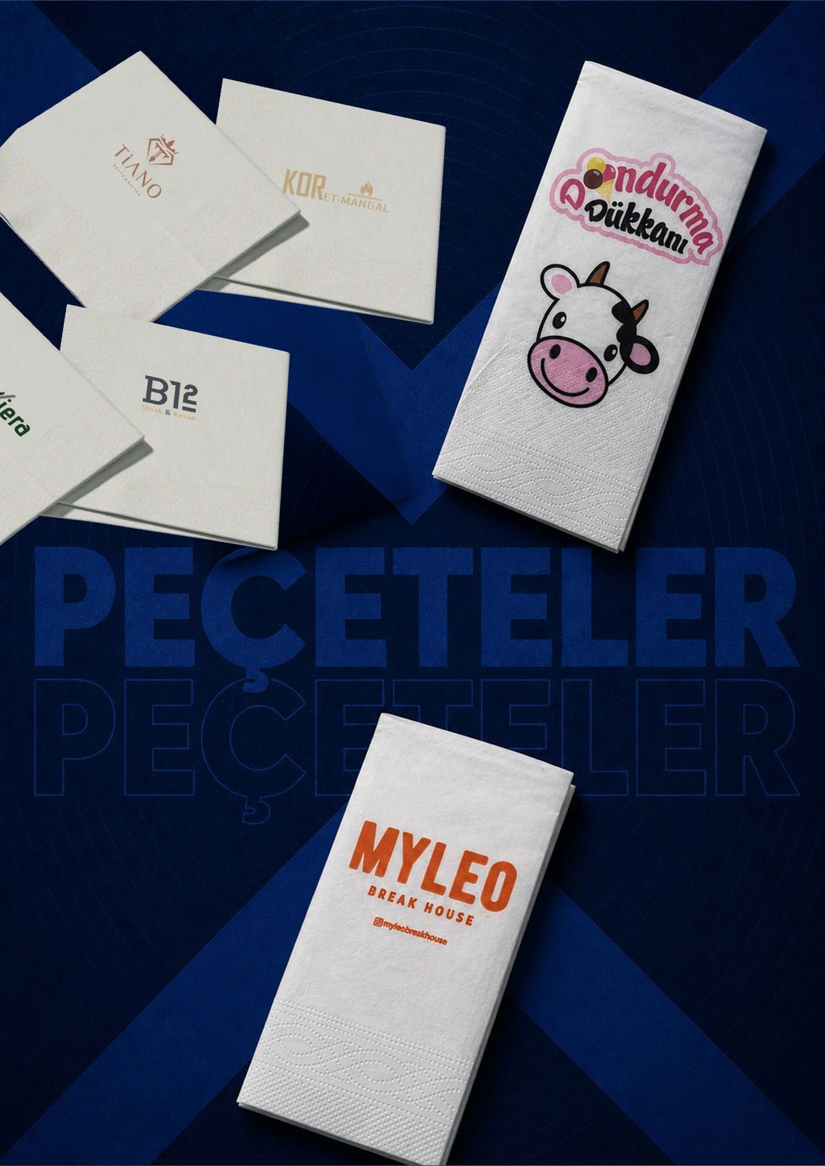 Markalı peçeteler